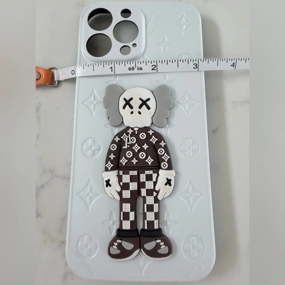 iPhone 13 Pro Max Designer White and Brown Phone Case